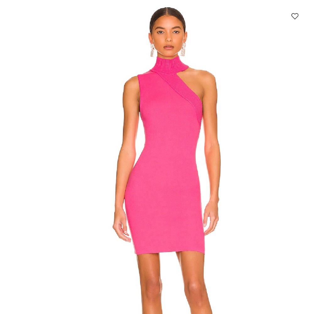 Pink Kiki Cut Out Sleeveless Mini Dress Turtle Neck